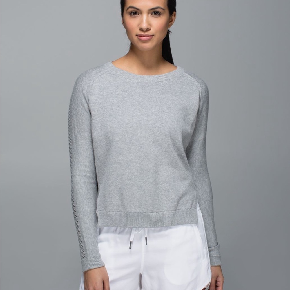 lululemon athletica Light Gray Crewneck Sweater